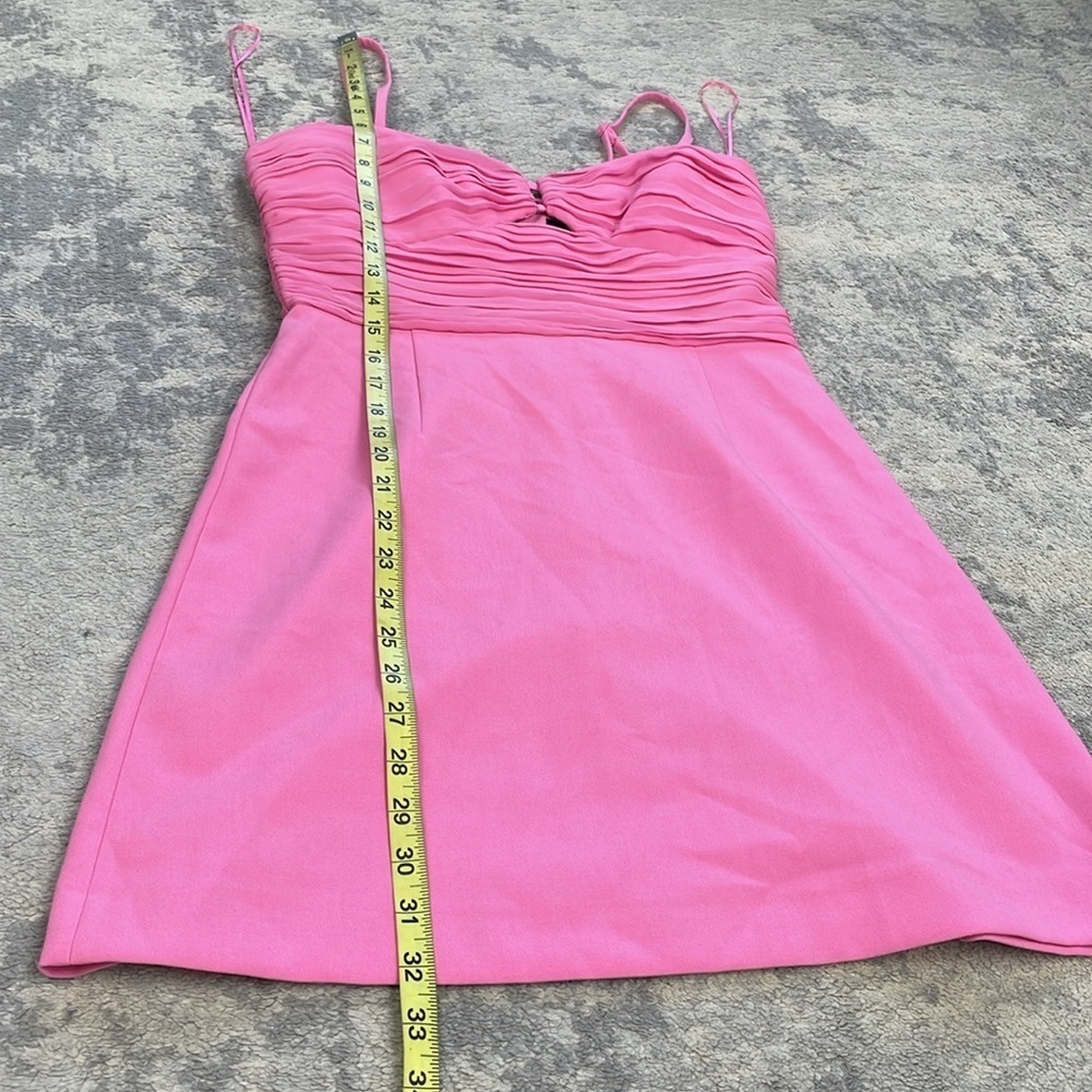 New French Connection Whisper Strappy Tulle Dress In Aurora Pink Cut Out Sz 6 - Picture 9 of 14